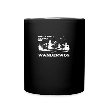 Wandern in den Bergen - Tasse einfarbig - Schwarz - Vorne