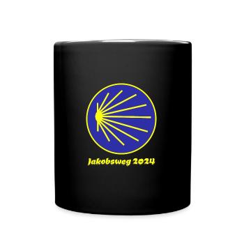 Jakobsweg 2024 Pilgermuschel - Tasse einfarbig - Schwarz - Vorne