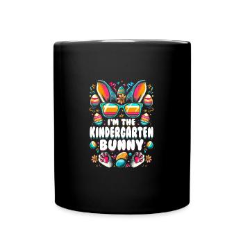 Je suis le lapin de la maternelle - Mug uni - noir - Devant