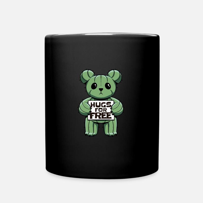 Cactus Hug Bear - Full Colour Mug - black