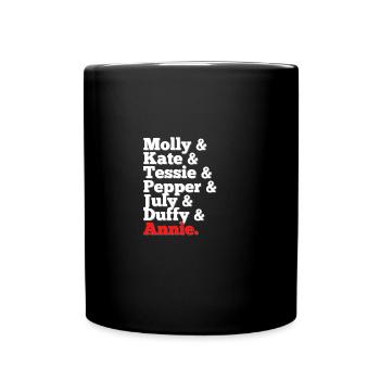 Ikonische Annie Orphan Charaktere - Musikalische Hommage - Tasse einfarbig - Schwarz - Vorne