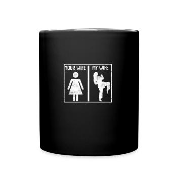 Drôle ma femme votre femme karaté cadeau - Mug uni - noir - Devant