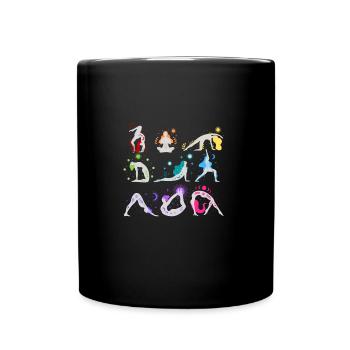 Rainbow Yoga Femmes - Mug uni - noir - Devant