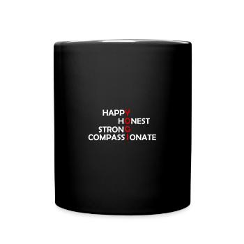Yogi Akrostichon Yoga - Tasse einfarbig - Schwarz - Vorne