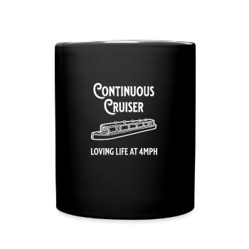 Continuous Cruiser Canal Narrowboat Gift - Full Colour Mug - black - Front