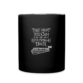 Bateau étroit vintage canal pirate devise péniche - Mug uni - noir - Devant
