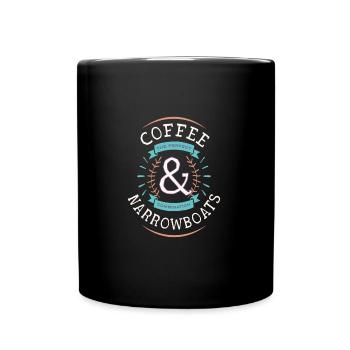 Amateurs de café Narrowboats Canal Barge Boat Life - Mug uni - noir - Devant
