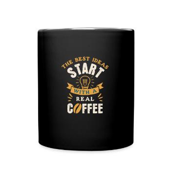 Coffee Lover Barista Quote Cappuccino Expresso - Full Colour Mug - black - Front
