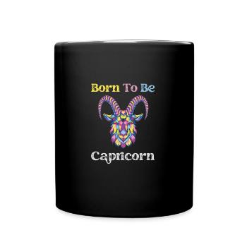 Né pour être Signe Capricorne de l’astrologie du zodiaque - Mug uni - noir - Devant