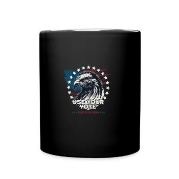 Élections américaines 2024 : le pygargue à tête blanche vote pour la liberté - Mug uni - noir - Devant