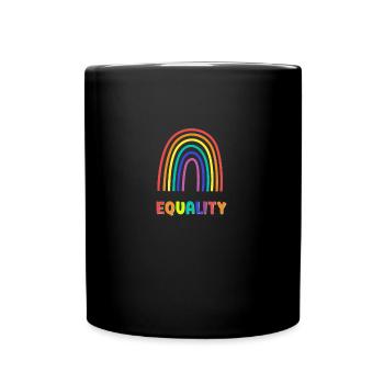 Cute Rainbow Pride Month Equality Celebration - Full Colour Mug - black - Front