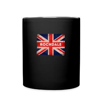 Rochdale Flag Pioneers Town Lancashire Born Bred - Full Colour Mug - black - Front