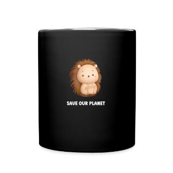 Kinder Niedlicher und Entzückender Igel für Kinder, die lieben - Tasse einfarbig - Schwarz - Vorne