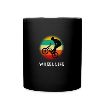 BMX Mountainbike Laufrad Trick Radfahrer - Tasse einfarbig - Schwarz - Vorne