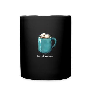 Amateur de chocolat chaud Tasse de cacao à la guimauve drôle - Mug uni - noir - Devant