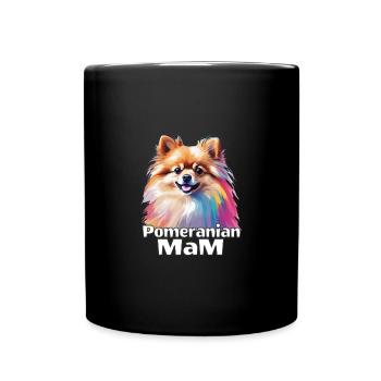 Lustiges Pomeranian Zwergspitz für Hundemama - Tasse einfarbig - Schwarz - Vorne