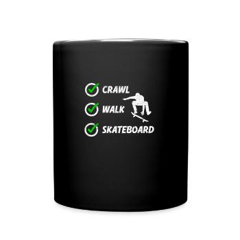 Crawl Walk Skateboard pour un patineur - Mug uni - noir - Devant