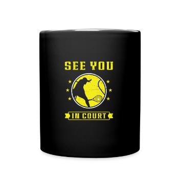 Rendez-vous au tribunal pour un joueur de tennis - Mug uni - noir - Devant