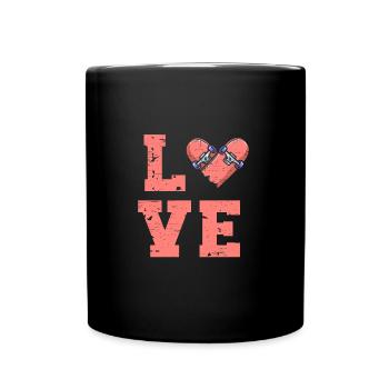J’aime le skateboard pour un skateur - Mug uni - noir - Devant