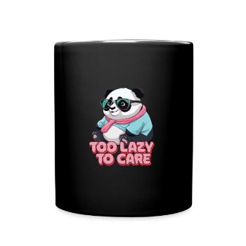 Lustiger Panda Spruch süß witzig Faulheit - Tasse einfarbig - Schwarz - Vorne