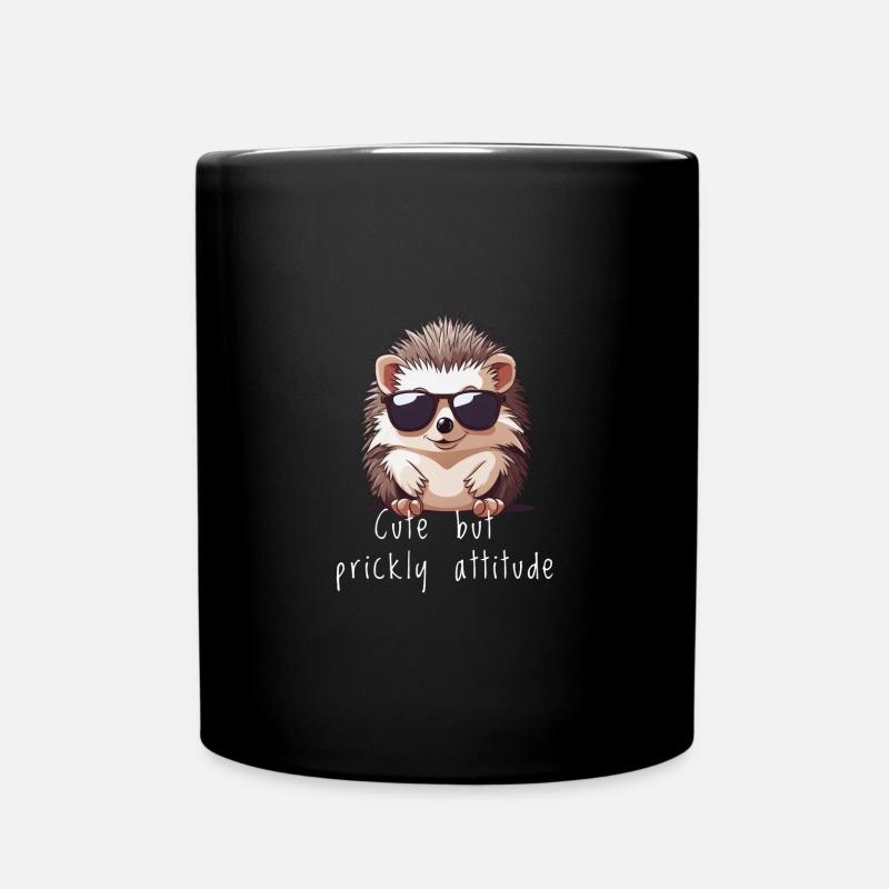 Süßer Igel niedlicher Igel Geschenk - Tasse einfarbig - Schwarz