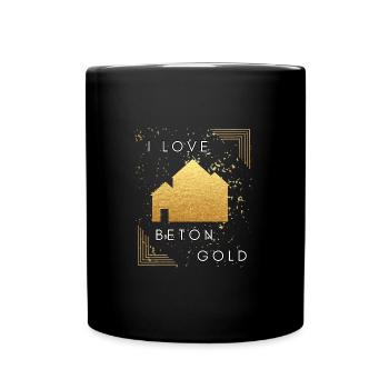 I love Betongold - Tasse einfarbig - Schwarz - Vorne