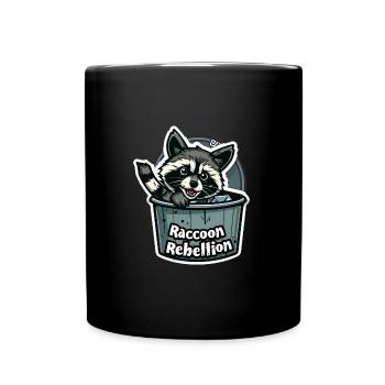 drôle raton laveur rébellion raton laveur dessin animé - Mug uni - noir - Devant