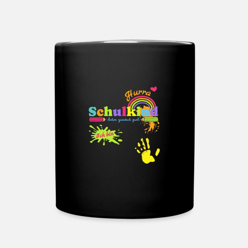 Schulanfang Einschulung Kinder Erster Schultag - Tasse einfarbig - Schwarz