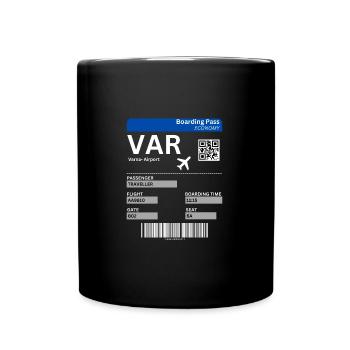 Boarding Pass Varna Bulgarien Urlaub - Tasse einfarbig - Schwarz - Vorne