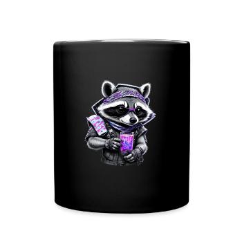 Cool Raccoon - Tasse einfarbig - Schwarz - Vorne