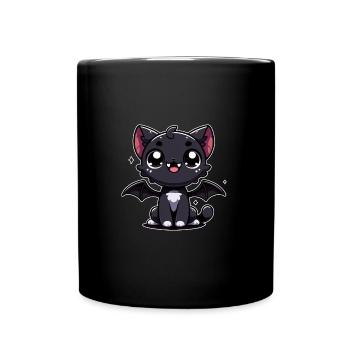 cute black vampire cat - Full Colour Mug - black - Front