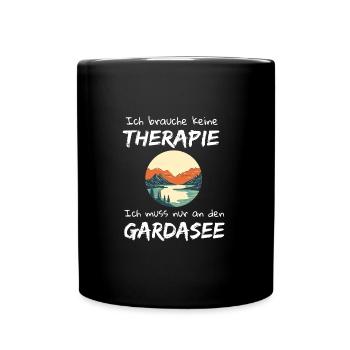 Gardasee Lago Di Garda Italien Urlaub - Tasse einfarbig - Schwarz - Vorne