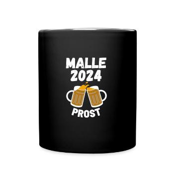 Mallorca Malle Bier trinken Prost Saufen Party - Tasse einfarbig - Schwarz - Vorne