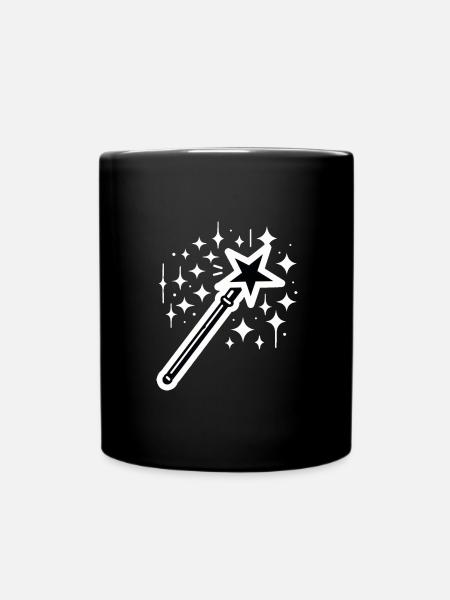Zauberstab Magie - Tasse einfarbig - Schwarz