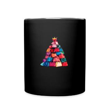 Weihnachtsbaum aus Handtaschen für Frauen - Tasse einfarbig - Schwarz - Vorne