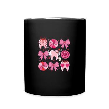 Naschkatzen & Kokette Zahnarztknoten - Tasse einfarbig - Schwarz - Vorne