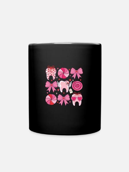 Dent Sucrées & Noeud Coquette Dentiste - Mug uni - noir