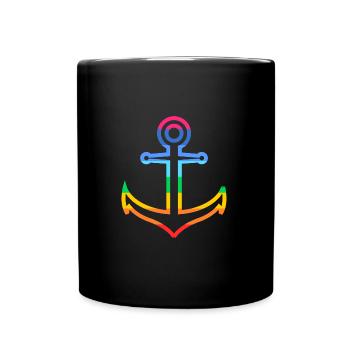 Rainbow Anchor - Full Colour Mug - black - Front