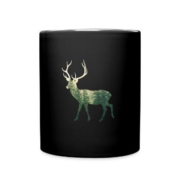 Hirsch - Tasse einfarbig - Schwarz - Vorne