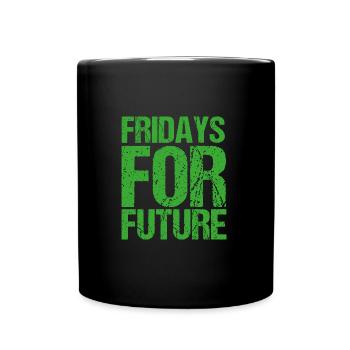 Fridays For Future - Tasse einfarbig - Schwarz - Vorne