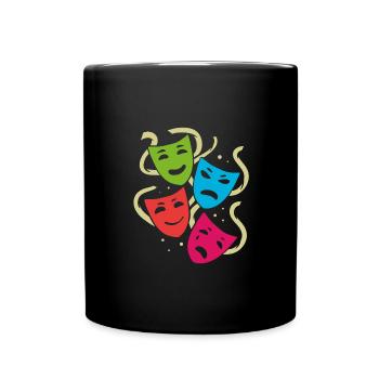 Theater masks | colorful masks - Full Colour Mug - black - Front