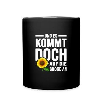 sonnenblume gartenglück im schrebergarten - Tasse einfarbig - Schwarz - Vorne