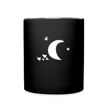 hearts heart moon night sky star - Full Colour Mug - black - Front
