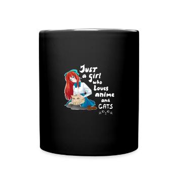 Just A Girl Who Loves Anime And Cats Otaku Kawaii - Tasse einfarbig - Schwarz - Vorne