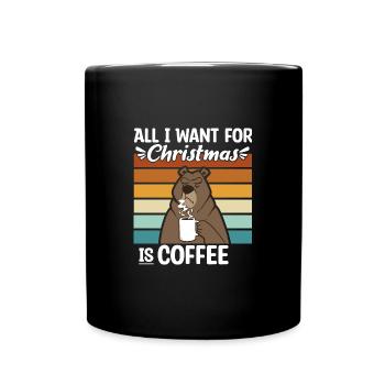 Bär lustiger Spruch Weihnachten - Tasse einfarbig - Schwarz - Vorne