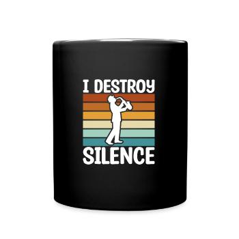 Saxophone drôle - Mug uni - noir - Devant