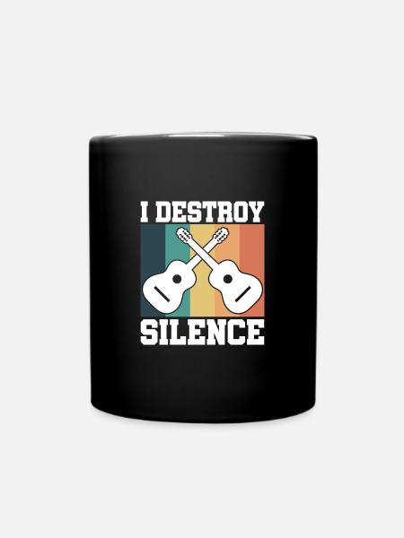 Gitarre retro - Tasse einfarbig - Schwarz