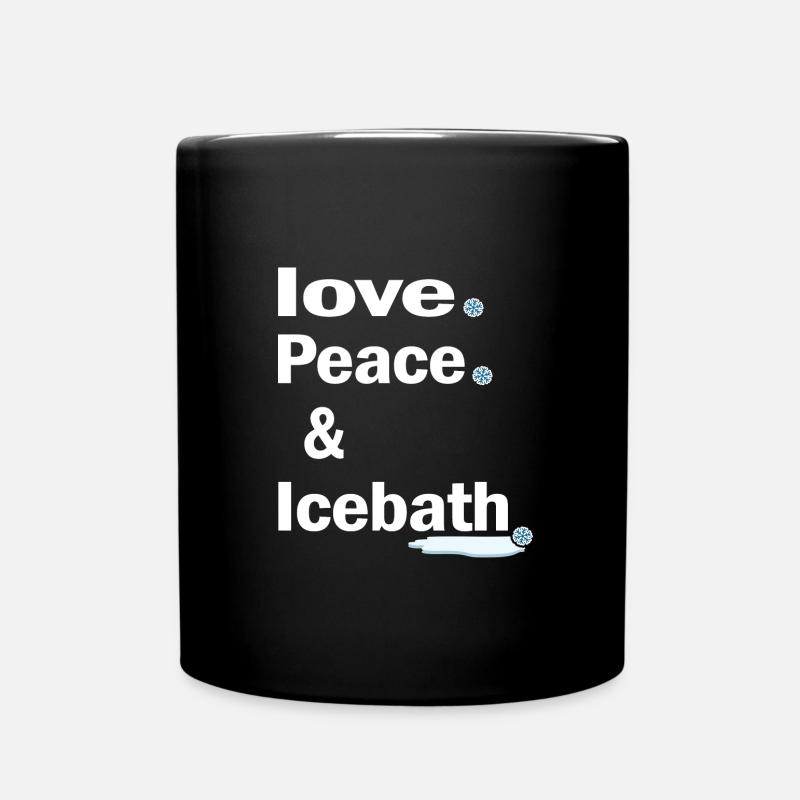 Eisbaden "love and peace im eisbad" eisbaderin - Tasse einfarbig - Schwarz