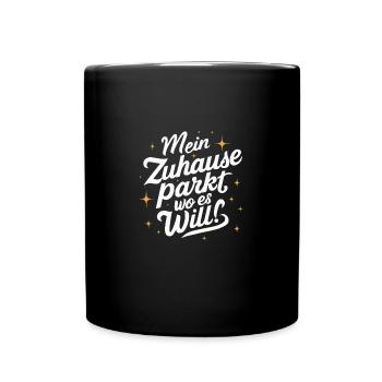 Wohnmobil Zuhause Camping Camper Zelten Wandern - Tasse einfarbig - Schwarz - Vorne