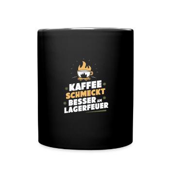 Naturfan-Lagerfeuer-Kaffee Camping Zelten Wandern - Tasse einfarbig - Schwarz - Vorne